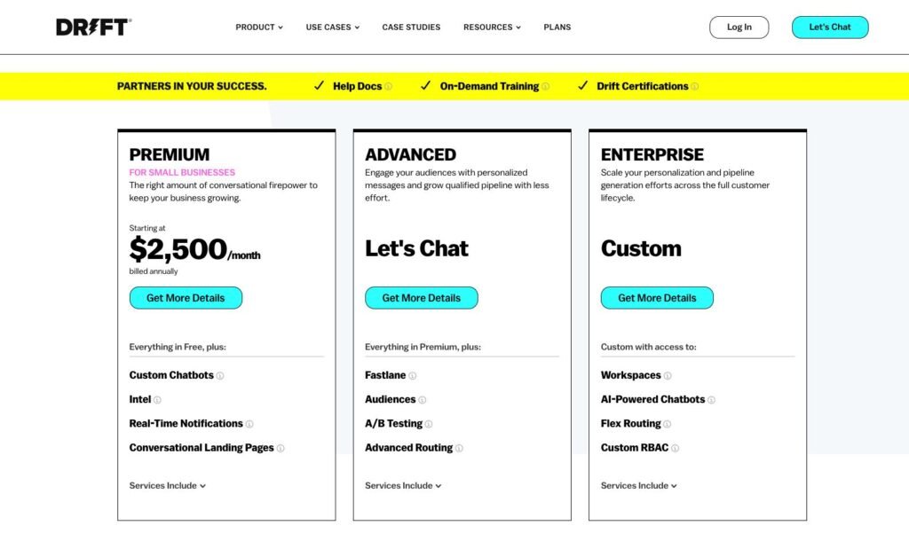 drift chatbot pricing